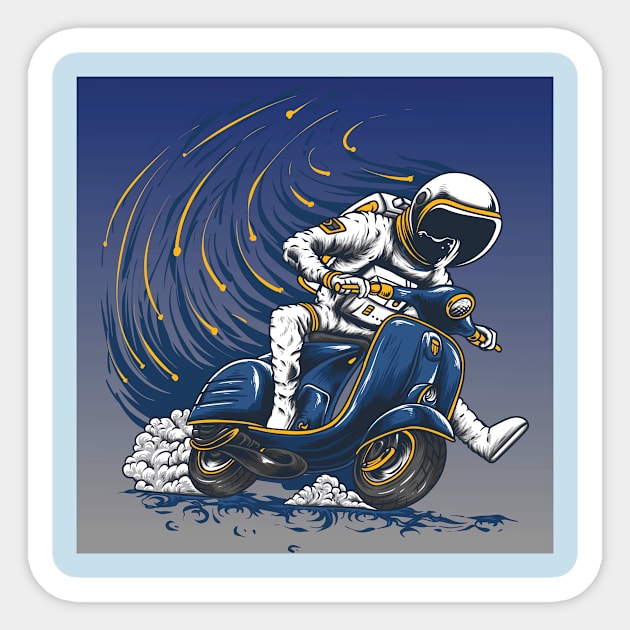 astronaut riding Sticker by friendidea